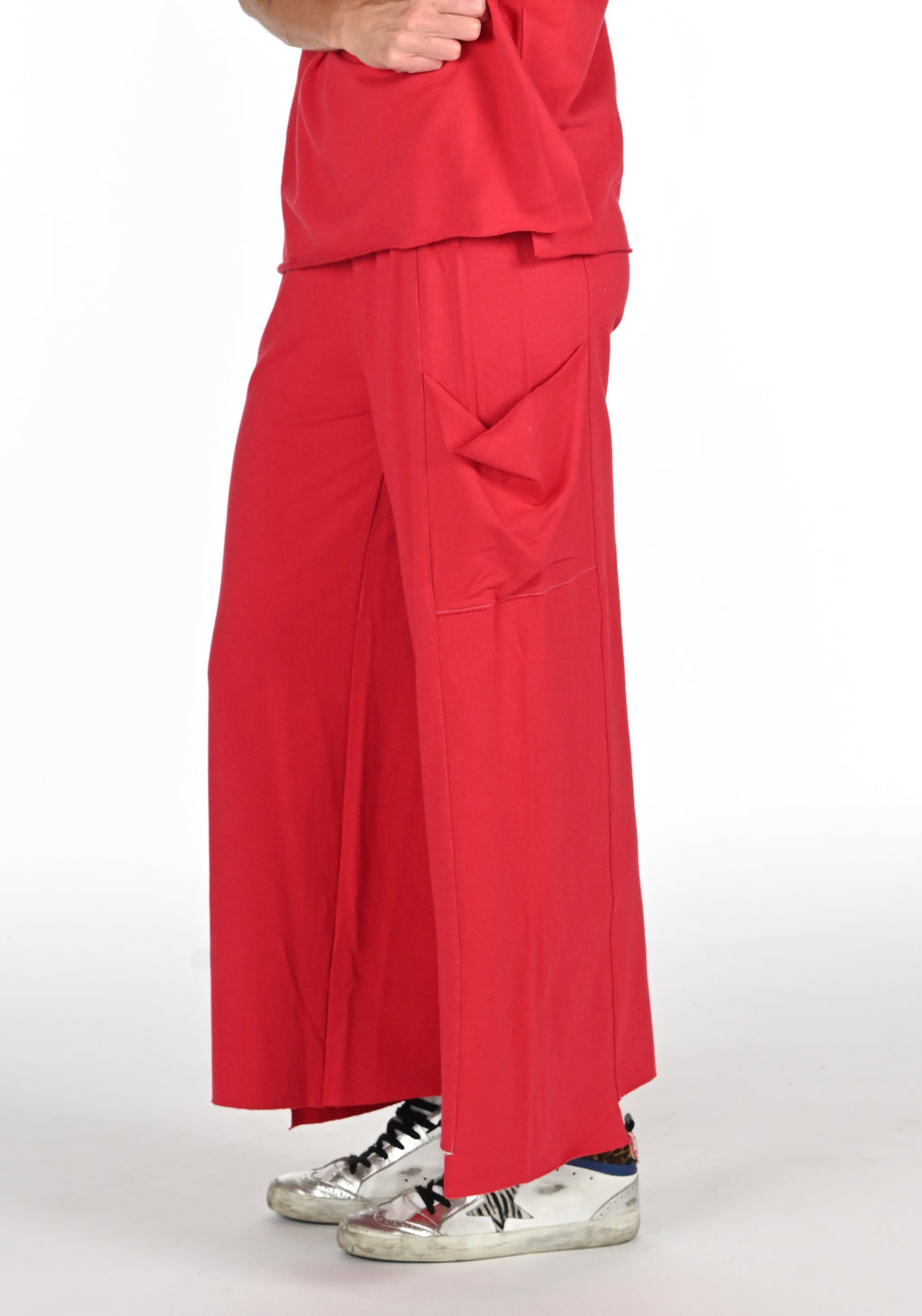 The Knit Pocket Pant - Red