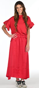 The Marly Maxi Skirt - Red