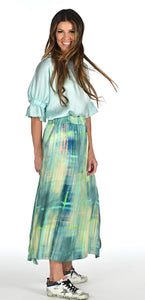 The Marly Maxi Skirt - Watercolor Plaid
