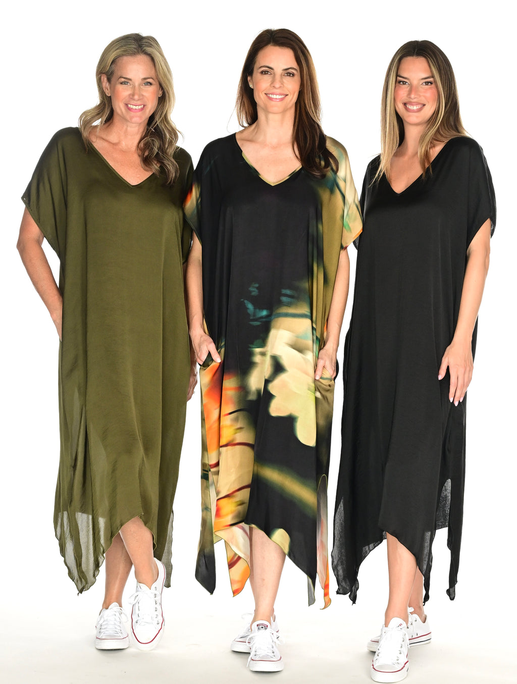 The Kaftan - Black , Olive, Abstract