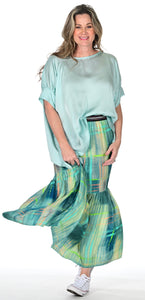 The Maxi Skirt - Watercolor Plaid