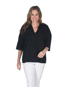 The Dena CT -  Black Poplin