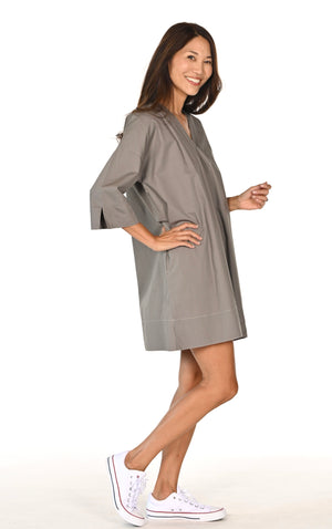The Dena Dress CT -  Smoke Poplin