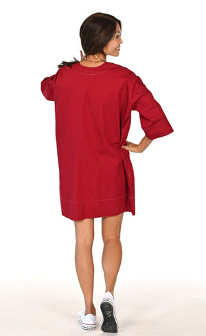 The Dena Dress CT -  Ruby Poplin