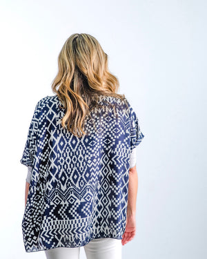 The Rose - Navy Tribal Print