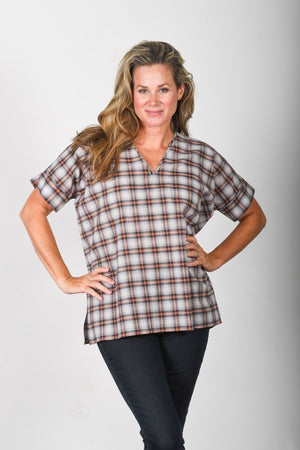 The Nicole - Brown / Blue Plaid
