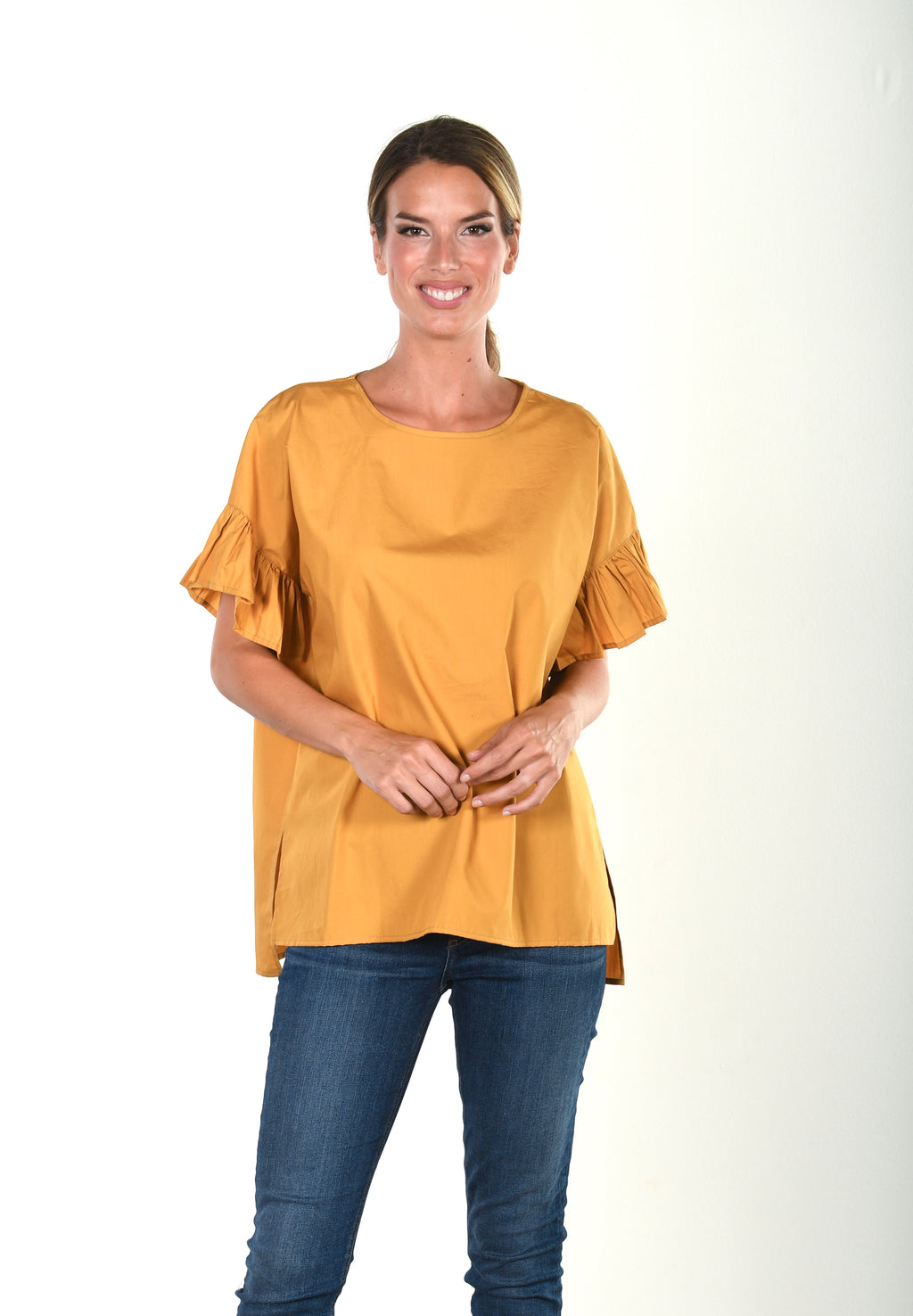 The Marie CT - Mustard Poplin