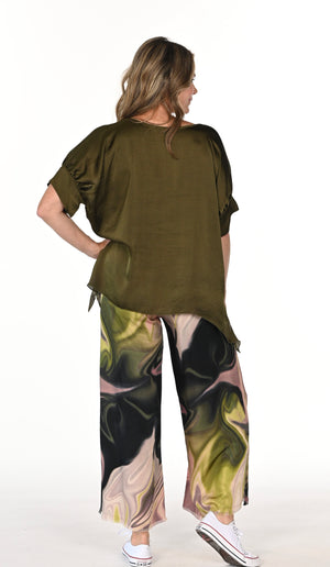 The Fringe Pant - Olive Tie Dye